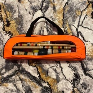 Color:orange.   Inside is everything you need to play